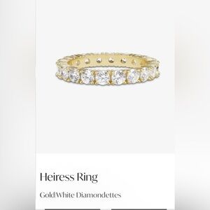 Melinda Maria Gold/White Diamondettes HEIRESS Ring (Size 8)